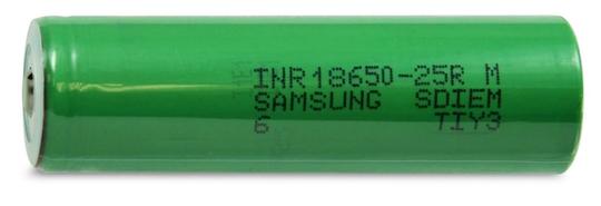 Samsung 25R 18650 2500Mah 20A Battery - Button Top